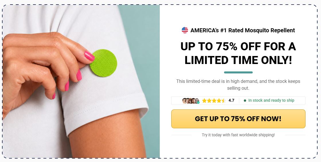 Applying a RepelLent Mosquito Patch to a shirt sleeve