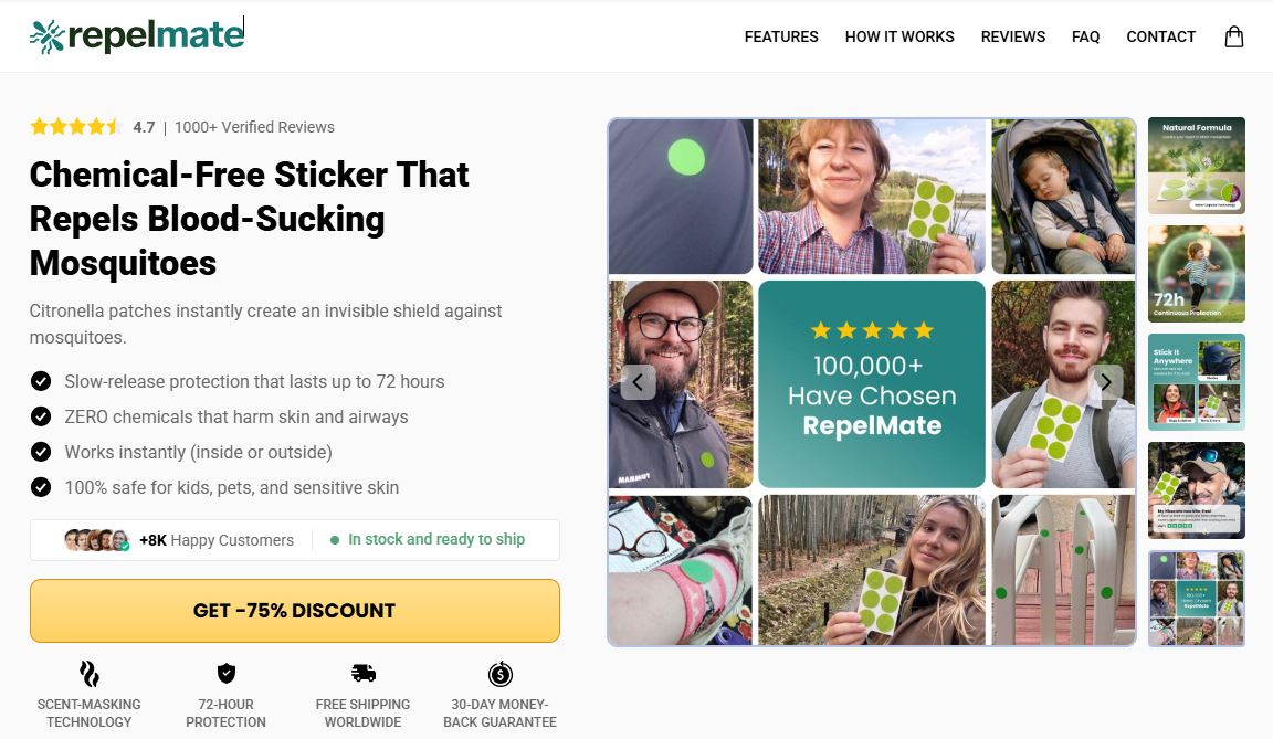 Customers holding RepelLent Mosquito Patches